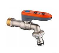 Robinet anti-gel extérieur avec serrure à mot de passe, robinet d'eau de sécurité en cuivre à haut débit sans clé pour lavage de voiture, valve résistante au gel et aux fissures (orange)