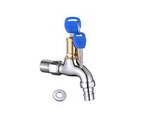 Robinet Antivol Verrouillable en Laiton avec Serrure Clé pour Extérieur, Jardin, Salle de Bain ou Machine à Laver - Robinet d'Évier Sécurisé