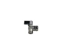 Wirquin Robinet d'arrêt équerre 10724126 – 1/4 tour, laiton chromé R29 pour chasse d'eau WC