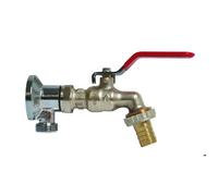 Robinet arrosage orientable 15/21-20/27 laiton chromé + Applique murale sans écrou