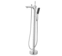 Robinet Au Sol Baignoire Ilot Chromé Monocommande Rotation 360° Robinet Salle Bain Douche 2 Modes