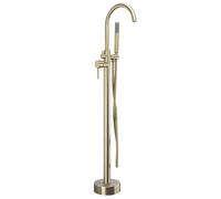 Robinet Autoportant Lungo Robinet De Baignoire Autoportant Or brossé, 26X20,5X110,5CM