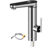 Robinet avec chauffe-eau instantané, robinet d'eau chaude et électrique, robinet de chauffage d'eau chaude et froide avec affichage numérique, 220 V 3000 W Robinet en acier inoxydable avec rotation à