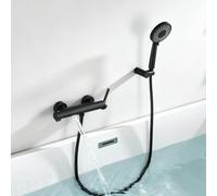 Robinet Baignoire avec Douchette 3 Jets, Laiton Mitigeur Baignoire Cascade, Mural Robinet Douche avec Flexible Tubo 1,5m, Mitigeur Douche Chaud ou Froid