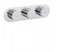 Robinet baignoire Crosswater Dial horizontal avec inverseur et 2 boutons, y compris partie encastrable chrome. DIAL_CENT_5