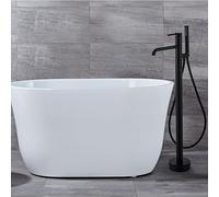 Robinet Baignoire Ilot 2 Sorties Mitigeur Baignoire avec Douchette Robinet Salle Bain Douche,noir