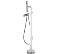 Robinet Baignoire Ilot Chrome Monocommande Pivotant a 360° Mitigeur a Poser Sur Baignoire avec Douchette,Chromé