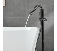 Robinet Baignoire Ilot Pivotant À 360° 2 Modes Mitigeur De Baignoire Sur Pied Avec Douchette,gris