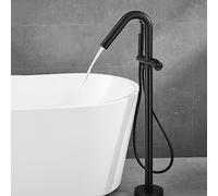 Robinet Baignoire Ilot Pivotant À 360° 2 Modes Mitigeur De Baignoire Sur Pied Avec Douchette,noir