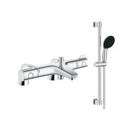 Robinet bain thermostatique GROHE Grohtherm 800 avec ensemble de douche 2 jets et colonnettes