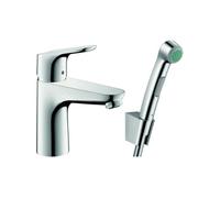 Hansgrohe Mitigeur bidet Focus 100 – douchette et bonde Push-Open chromé 31927000