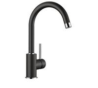 Robinet - BLANCO - MIDA - Noir - Bec orientable à 360° - Cartouche céramique