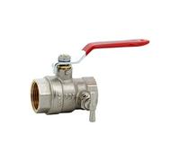 Robinet boisseau sphérique laiton batiment à purge FF poignée acier 26x34 PN 25