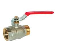 Robinet boisseau sphérique laiton MF bâtiment 15x21 p,rouge pi PN 25 Gris G