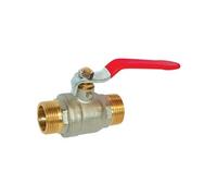 Robinet boisseau sphérique laiton MM bâtiment 33x42 p,rouge pi PN 25