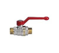 Robinet boisseau sphérique laiton nickele MM 50x60 poignee alu baguee acs