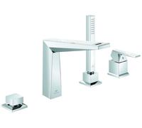 Robinet Bord De Baignoire Grohe Allure Brilliant Private Collection angulaire, 4 trous Chrome/Blanc Attique 29525000