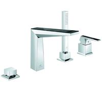 Robinet Bord De Baignoire Grohe Allure Brilliant Private Collection angulaire, 4 trous Chrome/Vanilla Noir 29527000