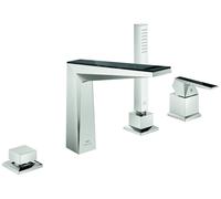 Robinet Bord De Baignoire Grohe Allure Brilliant Private Collection angulaire, 4 trous Supersteel/Vanilla Noir 29527DC0