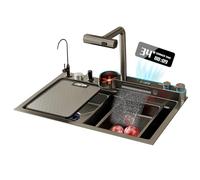 Robinet cascade à affichage numérique avec contrôle intelligent pour éviers de cuisine modernes