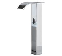 Robinet cascade à capteur automatique sans contact en laiton alimenté par piles pour eau chaude et froide - Économie d'énergie - Robinet à induction de salle de bain - Design moderne pour une
