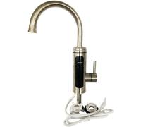 Robinet Chauffant Chauffe-eau instantané robinet chauffe-eau sans réservoir cuisine d'eau chaude salle de bains chauffage électrique 220v coque en acier inoxydable(Style two)