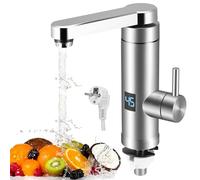 Robinet Chauffant Instantané, 3000W Réglable Température Acier Inoxydable Robinet électrique de Chauffe-Eau Instantané avec Affichage Numérique LED et Rotation à 360 ° pour Cuisine et Salle de Bain