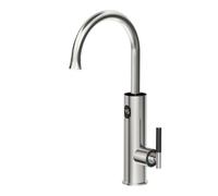 Robinet chauffant instantané 3200W, 20-55℃ Chauffe-eau électrique Instantané, avec Affichage de la Température, 360° Robinet LED, chauffage intelligent, Acier inoxydable robinetterie (Argent)