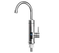 Robinet Chauffant Instantané, Robinet Electrique 3000W Chauffe-eau Instantané en acier inoxydable LED Chaud et Froid Rotatif à 360 ° pour Cuisine et Salle de Bain