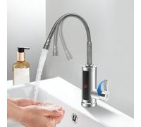 Robinet chauffant, robinet électrique 15-50 °C 3000 W avec affichage LED, eau chaude instantanée et double usage chaud/froid, rotation à 360 °, étanchéité IPX4, pour installation dans un évier de cuis
