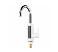 Robinet Chauffe-eau Électrique De Cuisine 3000W, Chauffage Instantané L'eau Chaude Et Froide, Sans Réservoir, Avec Affichage Numérique LED Fait Gagner Du Temps(White)