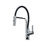 Robinet, Chrome Cuisine Robinet Tirez vers le bas Streamage Double Modes 360 Évier de rotation Mélangeur d'eau froide chaude Silicone universelle (B)
