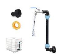 Robinet Col Cygne IBC 3/4", Kit Raccord Raccordement Recuperateur Eau Pluie, Accessoires Adaptateur Réservoir Laiton pour Cuve Récupération, Tonneau, Conteneurs S60 x 6, Citernes, Jardins
