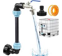 Robinet Col de Cygne en Laiton pour IBC Robinet Col de Cygne IBC Adaptateur pour Cuve IBC Raccord S60x6 kit de Raccords à Filet Grossier 3/4"" Adapté aux Cuves de 1000 litres