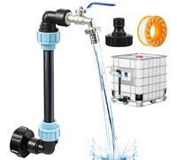 Robinet Col de Cygne en Laiton pour IBC Robinet Col de Cygne IBC Adaptateur pour Cuve IBC Raccord S60x6 kit de Raccords à Filet Grossier 3/4" Adapté aux Cuves de 1000 litres