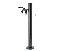 Robinet colonne d'eau de jardin autoportant, distributeur d'eau antigel avec support de tuyau, double sortie pour lavage et arrosage (noir, 2,6 x 93 cm)