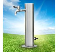 Robinet colonne d'eau d'extérieur en acier inoxydable 304 - Fontaine verticale élégante avec distributeur d'antigel pour jardin, aménagement paysager durable (argent B)