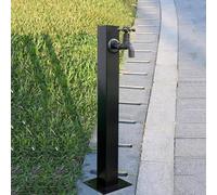 Robinet colonne d'eau en acier inoxydable de 95 cm pour irrigation et lavage Design carré noir vertical Comprend des accessoires de montage et une solution extérieure élégante