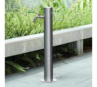 Robinet colonne vertical extérieur en acier inoxydable, support de tuyau autoportant pour l'irrigation et le lavage de jardin