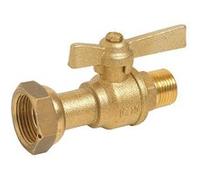 Robinet compteur NF - écrou tournant - Manette papillon verte 2/3-1/3 - MM 3/4"-1/2" -