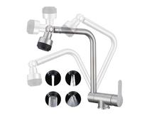 Robinet Cuisine avec 4 Modes de Pulvérisation, 360° Pivotant Mitigeur Cuisine Monocommande Laiton Mitigeur Évier Nickel Brossé Mitigeur de Cuisine Eau Chaude et Froide Robinet de Cuisine