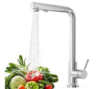 Robinet cuisine avec douchette extensible,Mitigeur cuisine monobloc 360° rotatif, Robinetterie en L,robinet inox moderne, 2 types de jets, robinet extensible pour évier de cuisine