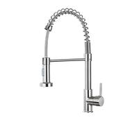 Robinet Cuisine avec Douchette Pivotant à 360° STANEW Robinet Cuisine à Ressort 2 Modes (Alliage de Cuivre Brossé)