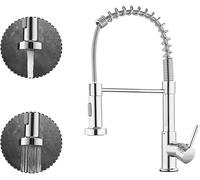 Robinet Cuisine avec Douchette Pivotant à 360° STANEW Robinet Cuisine à Ressort 2 Modes (Argent)