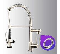 Robinet Cuisine avec Douchette Robinet Evier de Cuisine Extractible Mitigeur Cuisine Ressort 2 Modes Robinet de Cuisine-Brossé