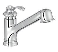 Jacob Delafon Mitigeur Évier de Cuisine Fairfax, Douchette 2 Jets, Chrome | Hauteur bec 15,1cm. Pivotant 360°. Débit 8 L/min. Cartouche céramique