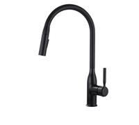 Robinet Cuisine Douchette Robinet de cuisine amovible à ressort avec bec extractible, mitigeur eau chaude/froide et douchette for la cuisson(Black,G3/8)