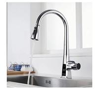 Robinet Cuisine Douchette, Robinet De Cuisine Avec Affichage NuméRique De La TempéRature à Led, 3 Modes De PulvéRisation Mitigeur Cuisine, Robinet D'éVier à Arc éLevé Avec Douchette Extensible,Chrome
