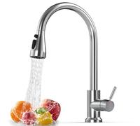 Robinet cuisine extensible avec douchette,Mitigeur cuisine monobloc 360° rotatif, robinet inox à 4 modes de pulvérisation, 50 cm extensible, robinet de cuisine moderne pour évier