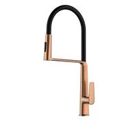 Robinet Cuisine Flexible avec Douchette 3 Modes Col de Cygne Mitigeur Evier Cuisine Chaud et Froid,or Rose Brossé